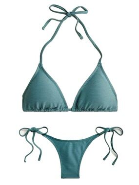 J.Crew Rib String Bikini Top & Ribbed Cheeky String Bikini Bottom Set NWT